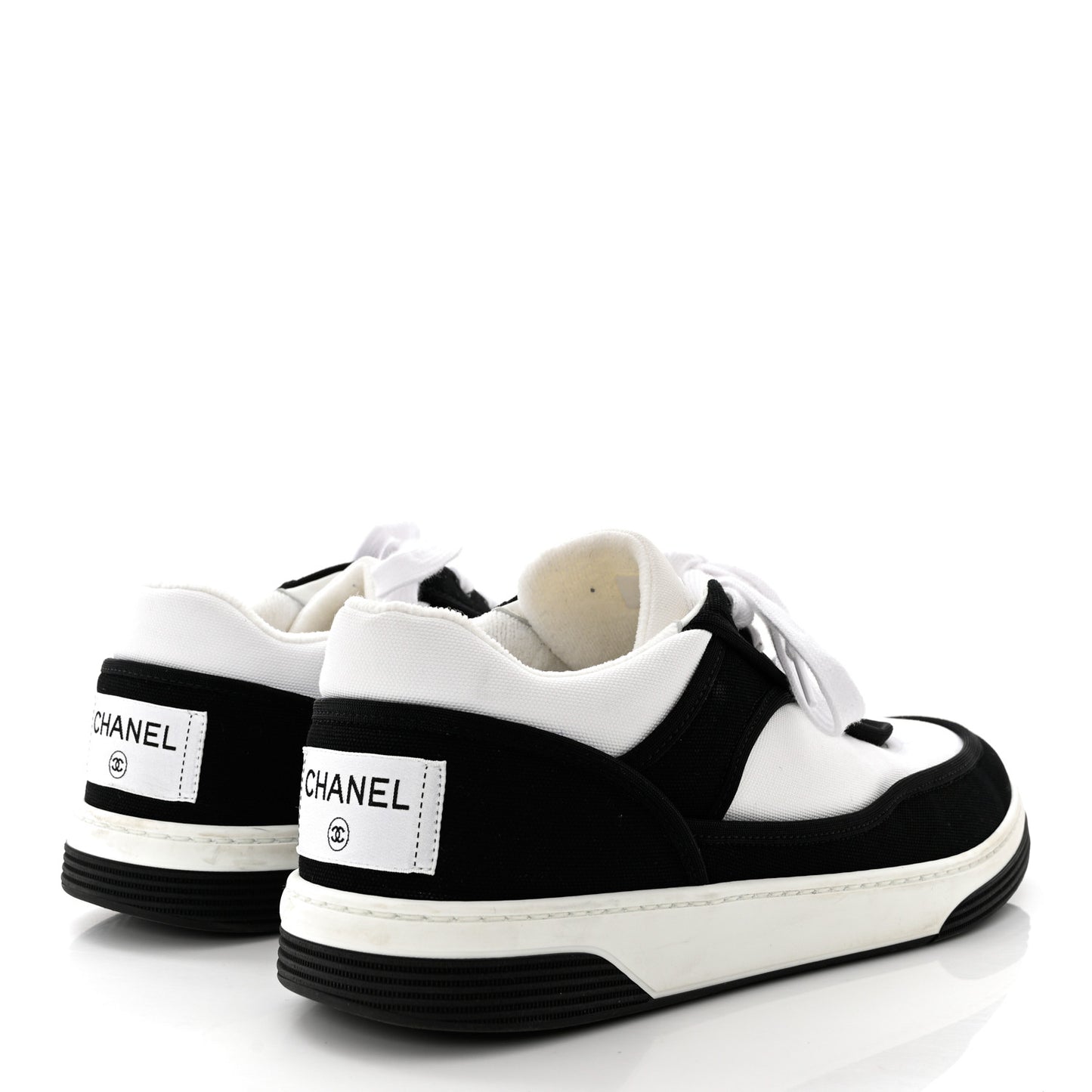 Fabric Womens Logo Sneakers 41 Black White