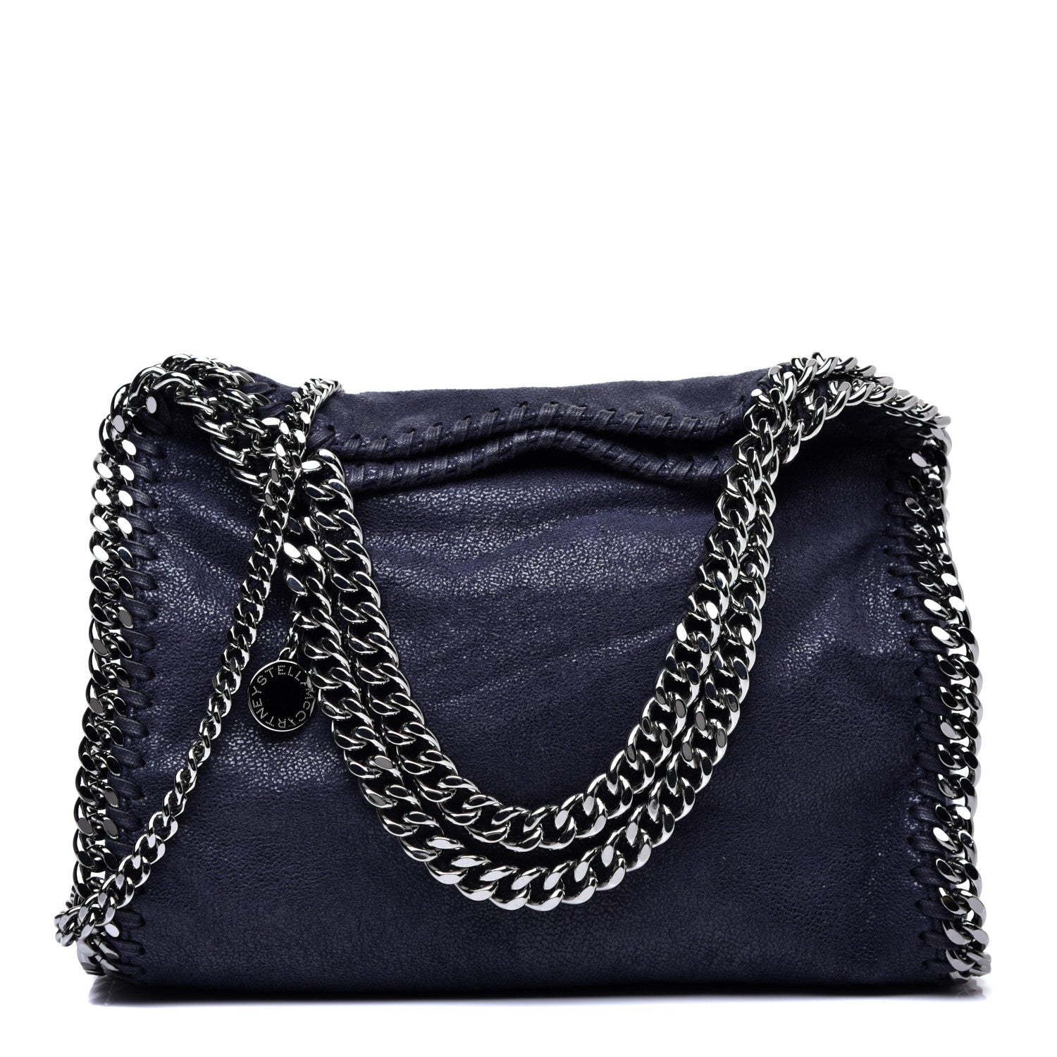 Stella McCartney Shaggy Deer Mini Falabella Fold Over Tote Navy 1 of 10