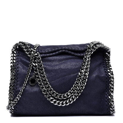 Stella McCartney Shaggy Deer Mini Falabella Fold Over Tote Navy 1 of 10