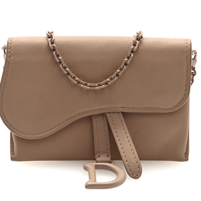 Christian Dior Ultra Matte Calfskin Nano Saddle Chain Pouch Rose Des Vents 7 of 9