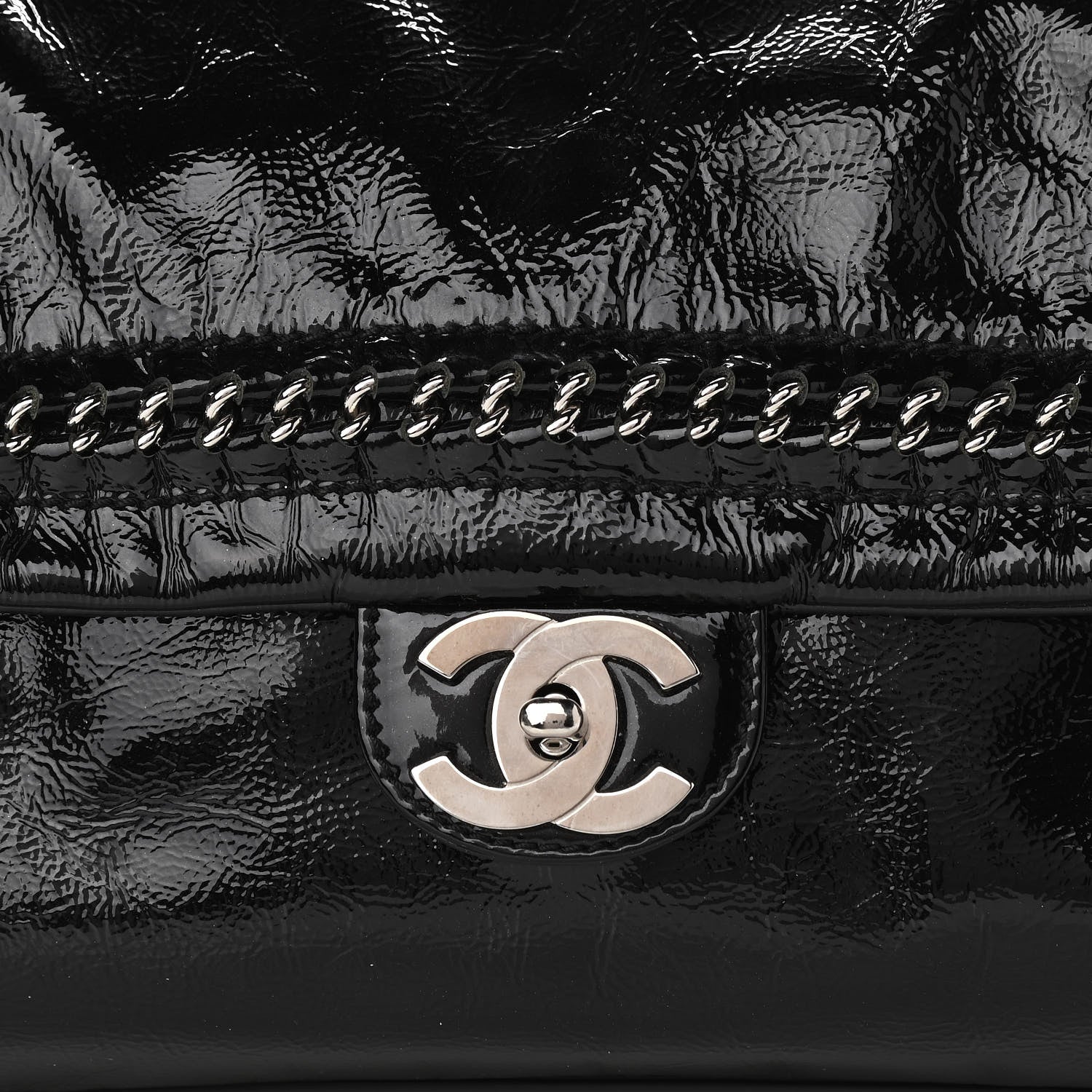 Chanel Patent Large Luxe Ligne Flap Black 8 of 10