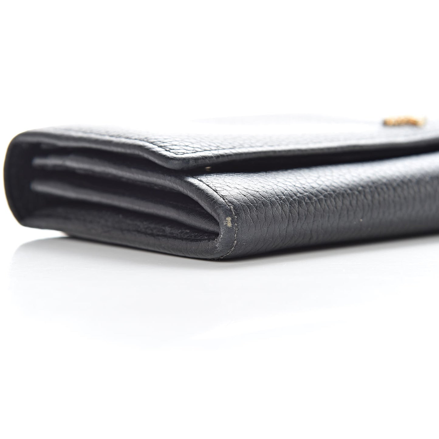 Classic Grain Small Tree Continental Wallet Black
