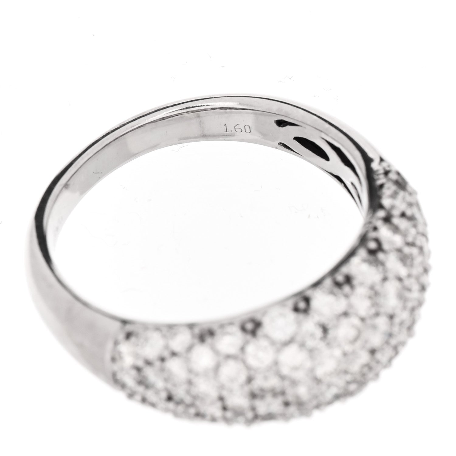 Parker & West by FASHIONPHILE 18K White Gold Diamond 1.60ctw Pave Dome Band Ring 56 7.5 10 of 10