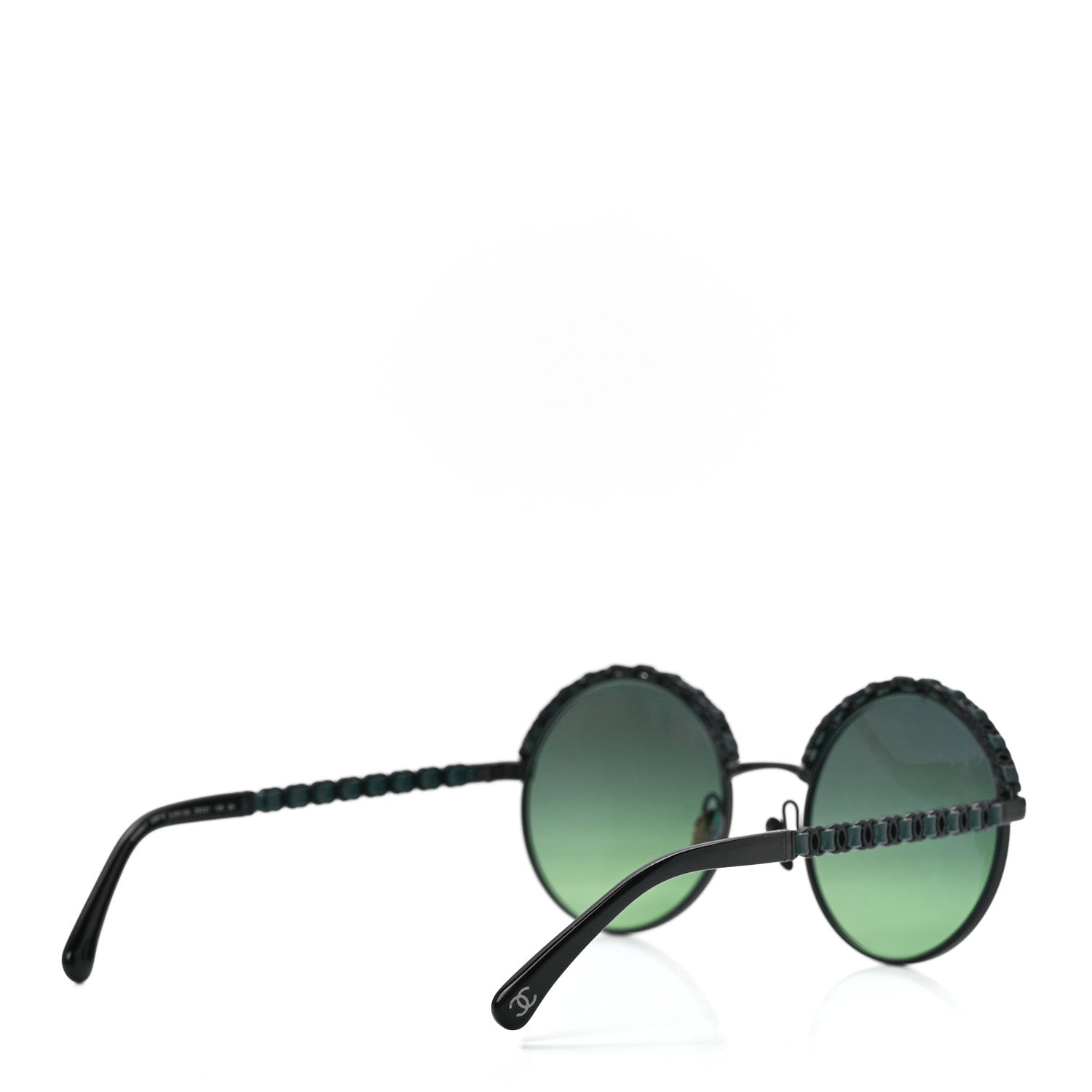 Chanel Metal Calfskin Round Chain Sunglasses 4265-Q Black 4 of 8