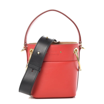Chloe Smooth Calfskin Mini Roy Bucket Bag Plaid Red 1 of 12
