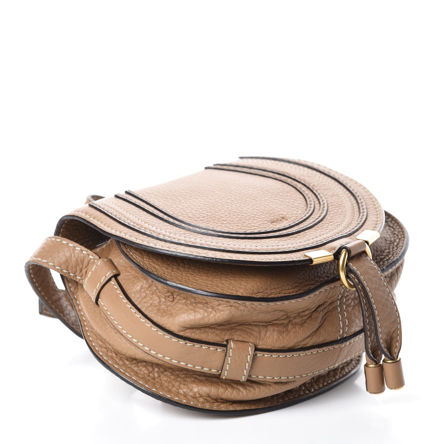 Chloe Calfskin Mini Marcie Round Crossbody Bag Nut 4 of 10