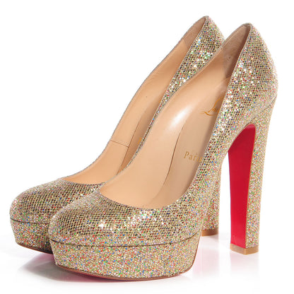 Christian Louboutin Glitter Bibi 140 Pumps 37.5 Gold 4 of 7