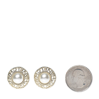 Chanel Pearl CC Round Rope Logo Earrings Gold 2 of 5