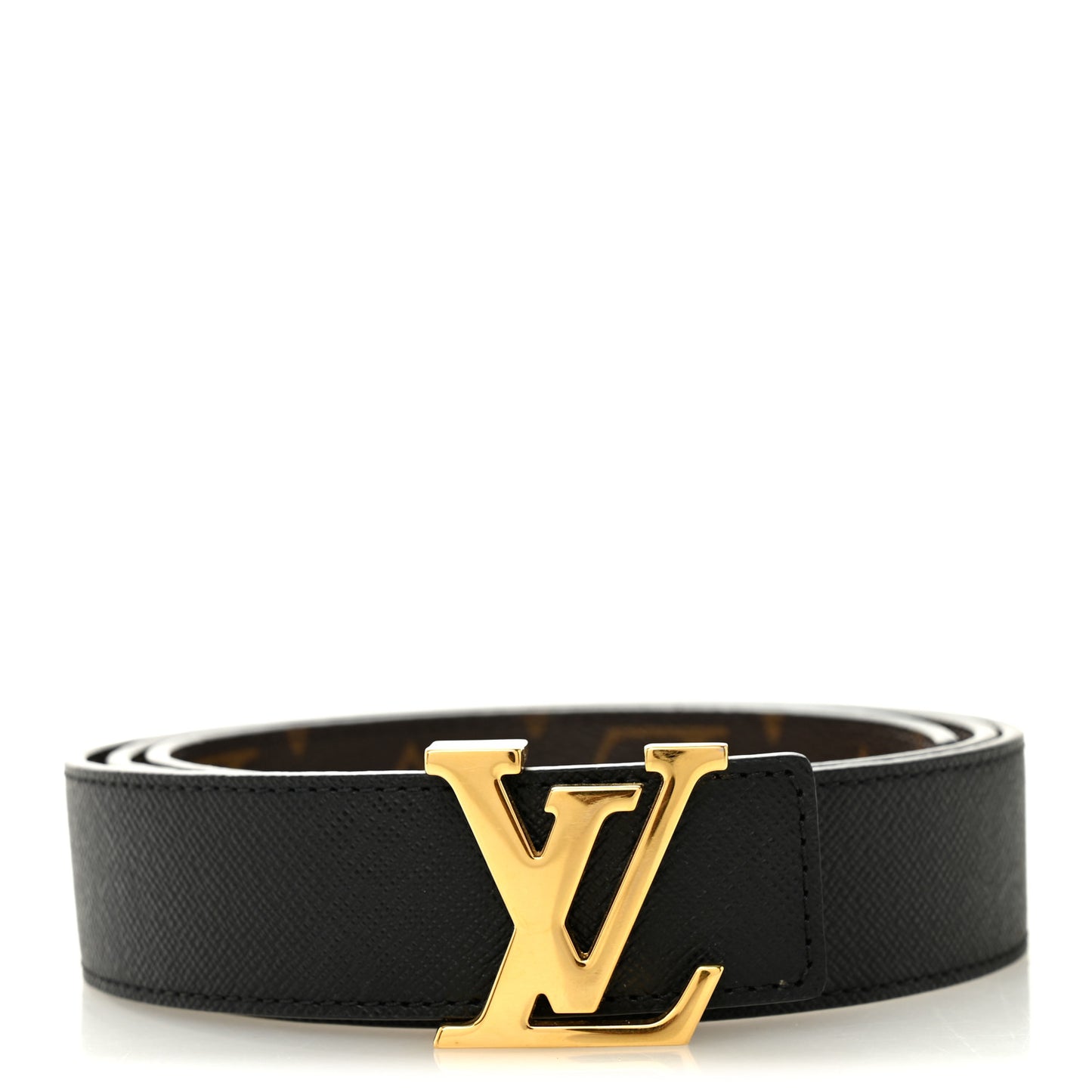 Calfskin Monogram 30mm LV Initiales Reversible Belt 90 36 Black