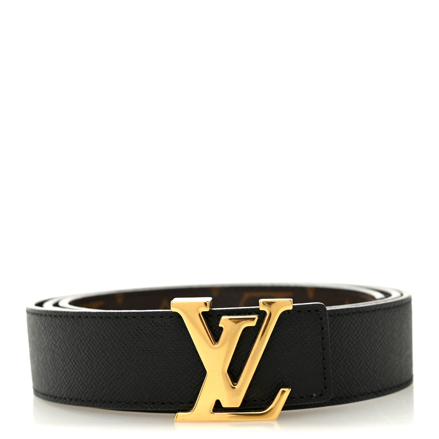 Louis Vuitton Calfskin Monogram 30mm LV Initiales Reversible Belt 90 36 Black 1 of 6