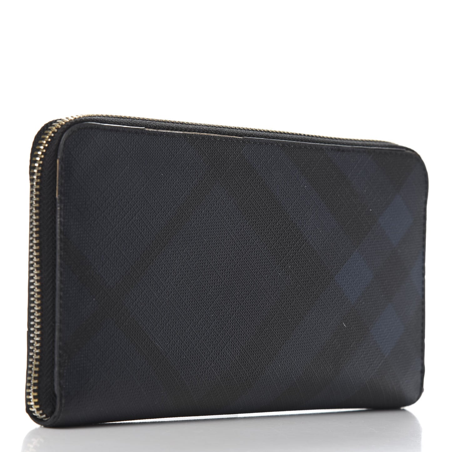 London Check Large Zip Around Wallet Charcoal