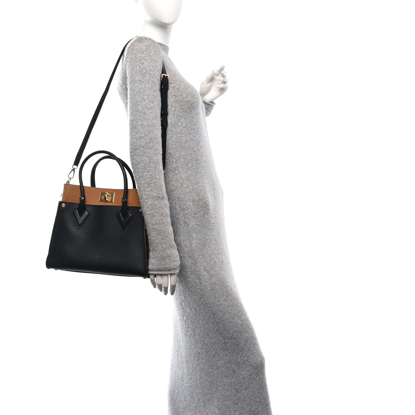 Calfskin Monogram On My Side MM Black