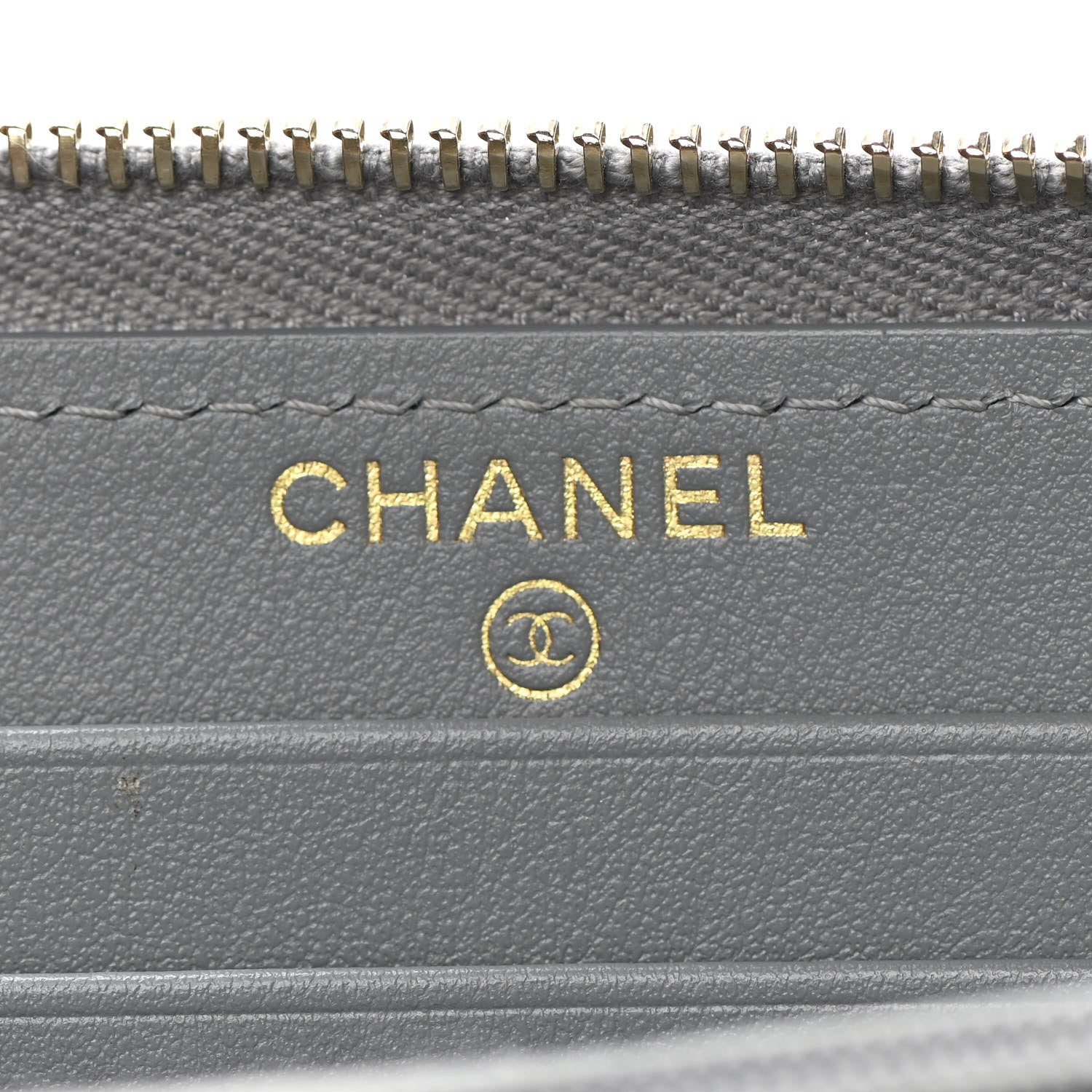 Chanel Caviar Quilted Small Gusset Zip Around Wallet Grey 7 of 8
