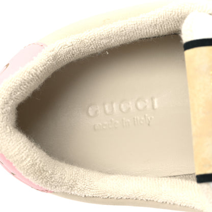 Gucci Calfskin GG Supreme Crystals Web Screener Sneakers 35.5 Beige Ebony Wild Rose 8 of 9