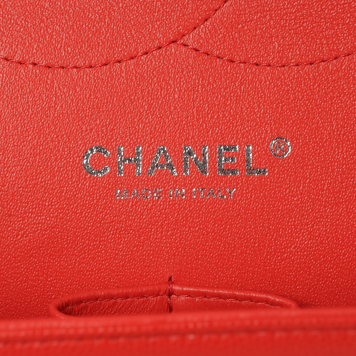 Caviar Chevron Quilted Jumbo Double Flap Red