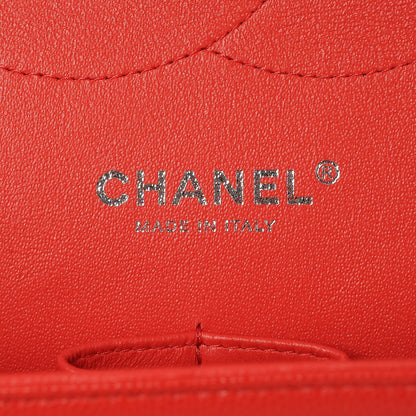Chanel Caviar Chevron Quilted Jumbo Double Flap Red 7 of 9