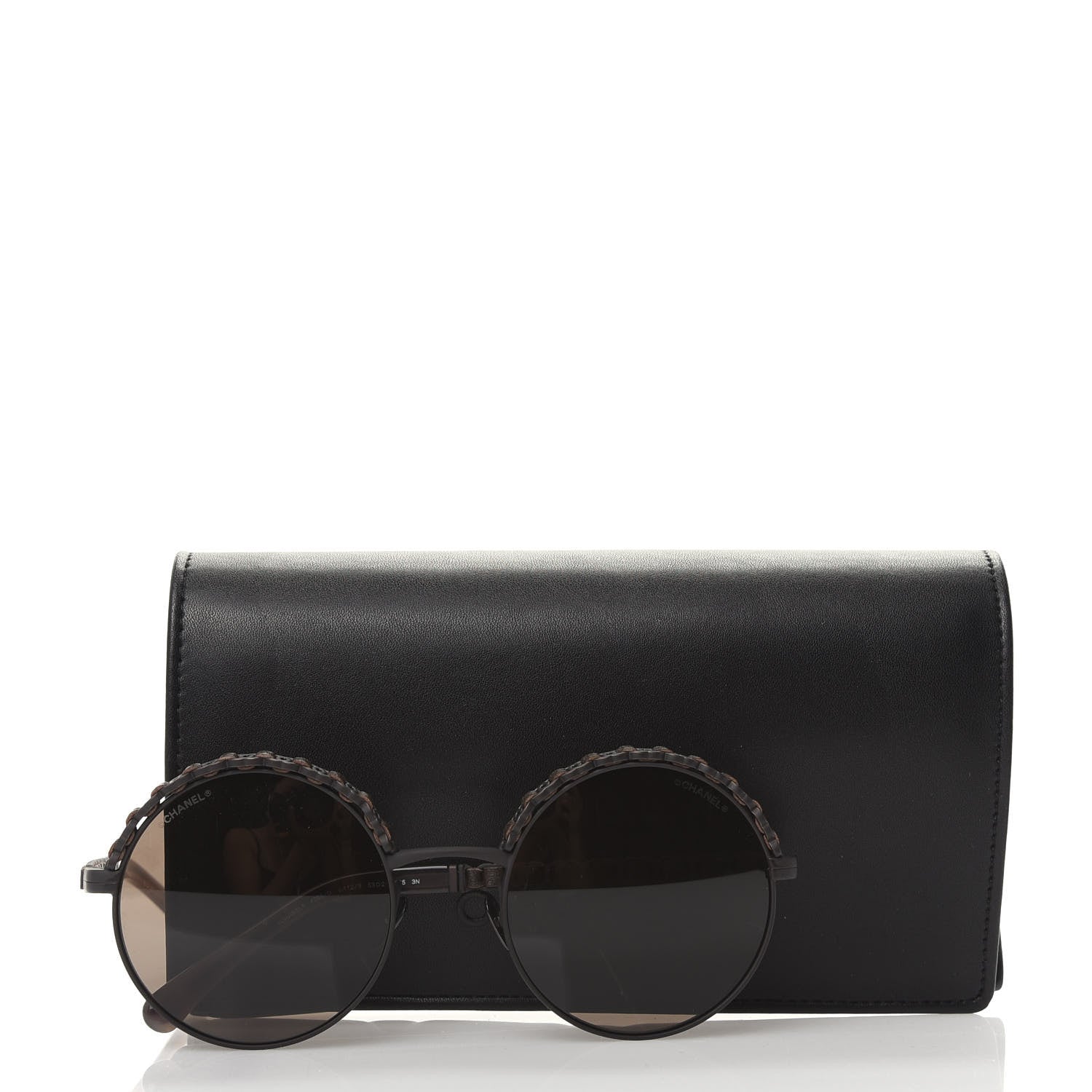 Chanel Metal Calfskin Round Chain Sunglasses 4265-Q Brown 8 of 8