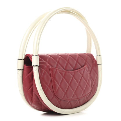 Chanel Lambskin Quilted Small Hula Hoop Flap Red 2 of 6