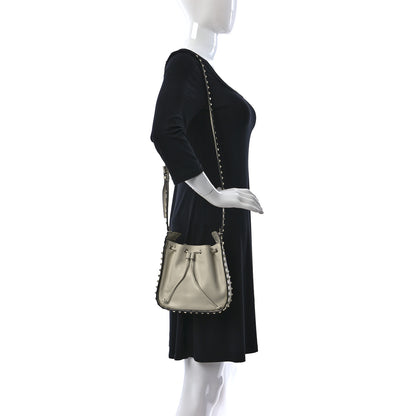 Valentino Garavani Calfskin Rockstud Bucket Bag Ivory 2 of 9