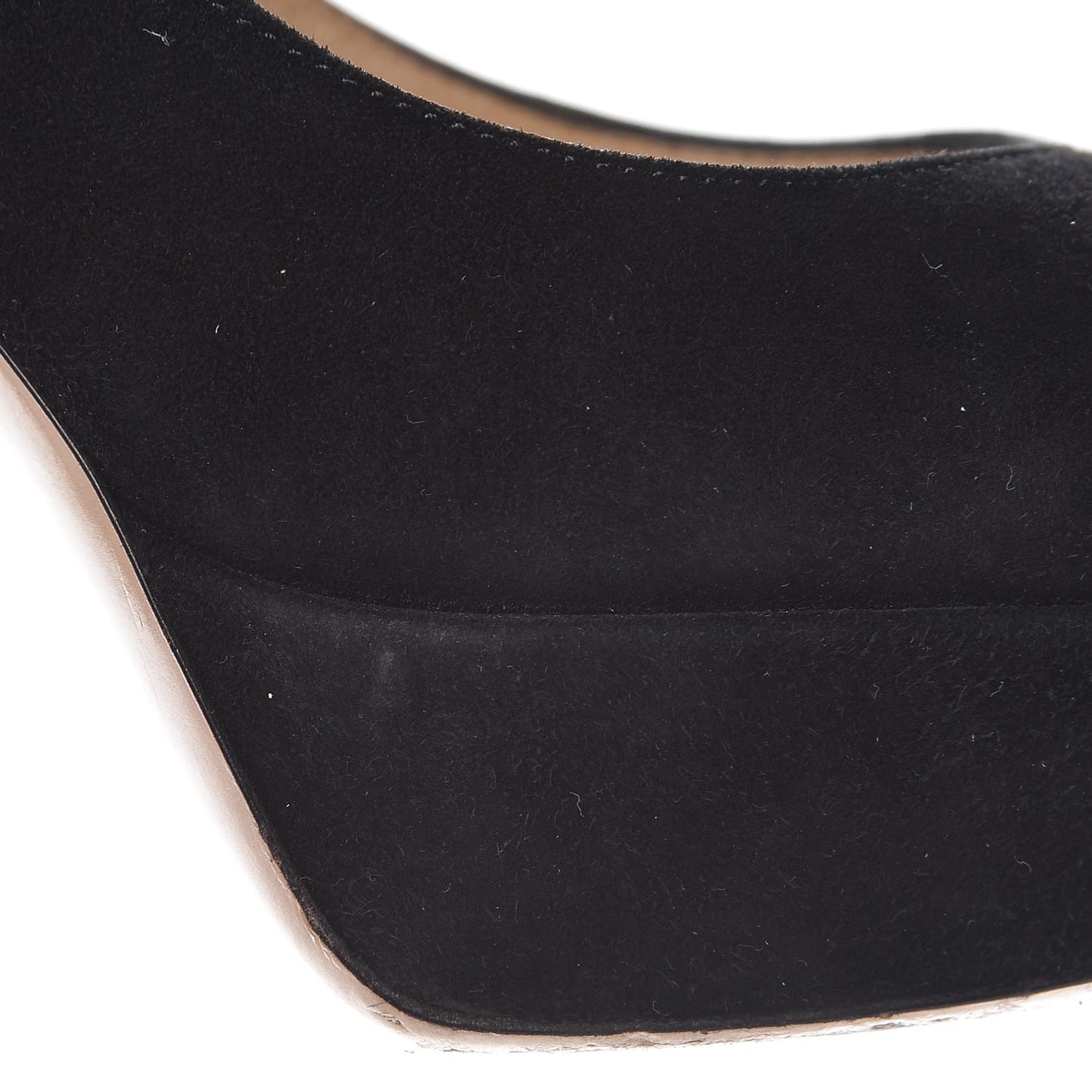 Suede Rockstud Cap Toe Platform Pumps 38 Black Gold