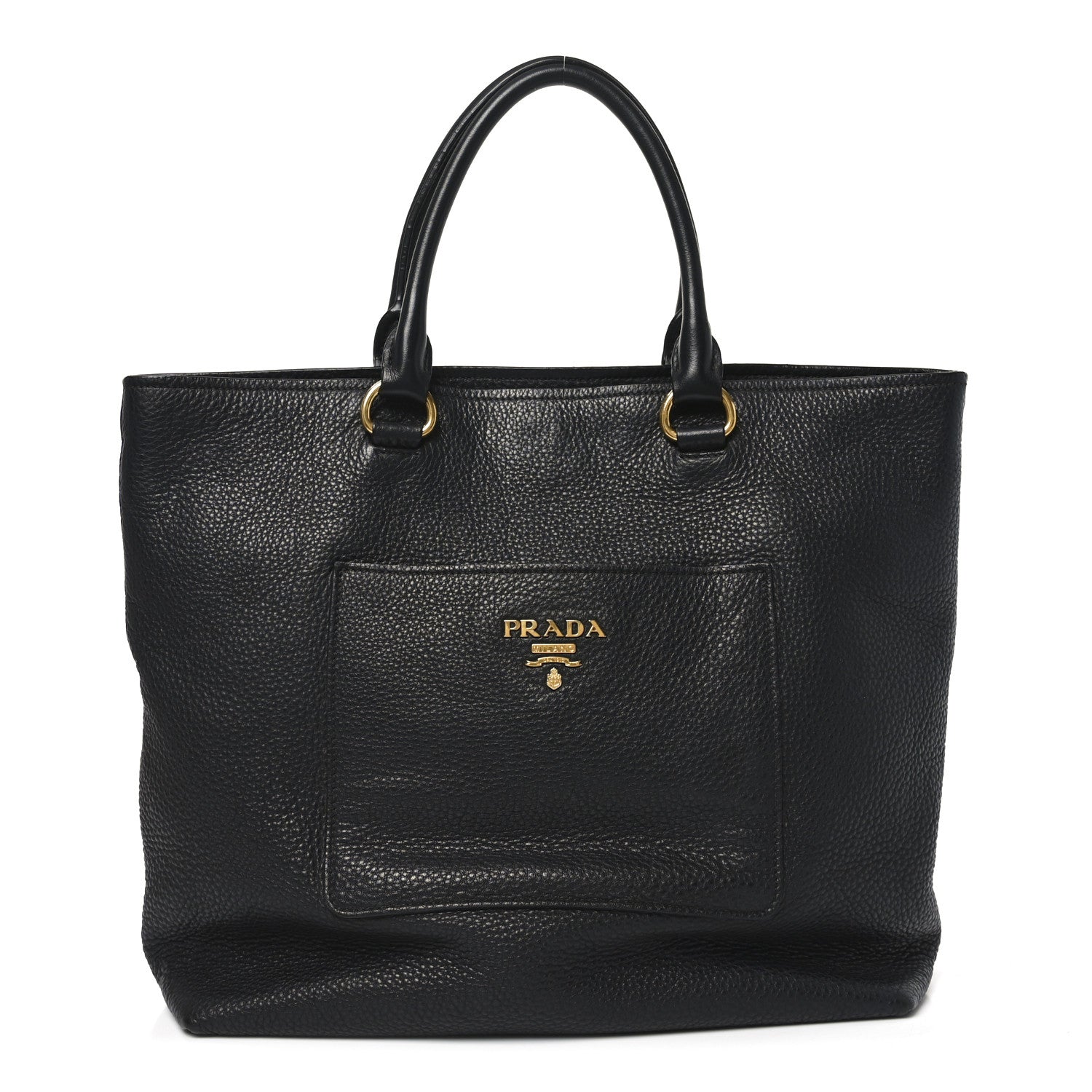 Prada Vitello Daino Pocket Shopping Tote Black 1 of 9