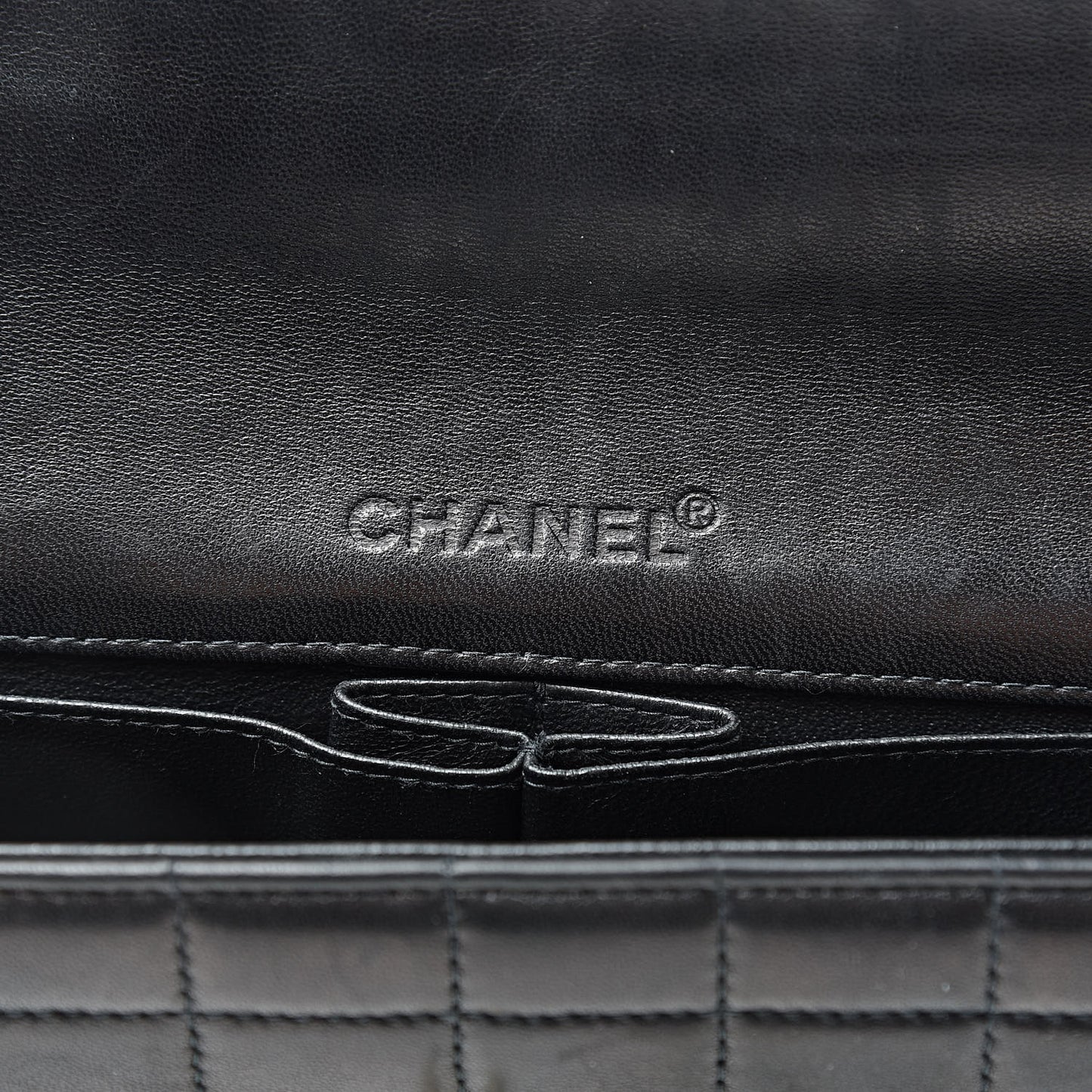 Lambskin East West Chocolate Bar Flap Black
