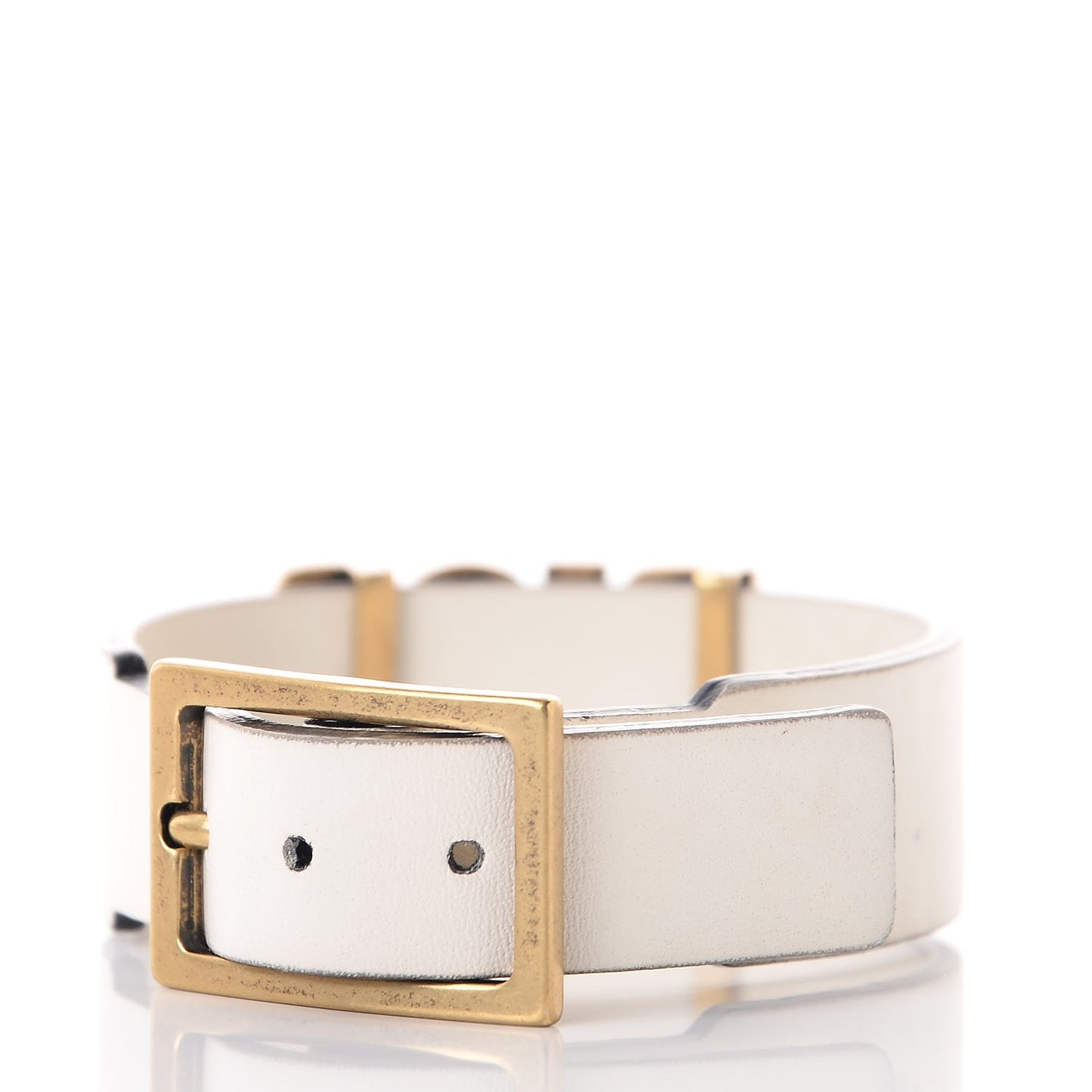Calfskin Logo Bracelet White