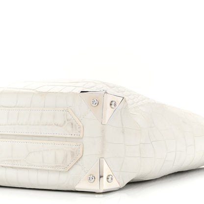 Alexander Wang Calfskin Crocodile Embossed Prisma Skeletal Tote White Silver Hardware 11 of 12