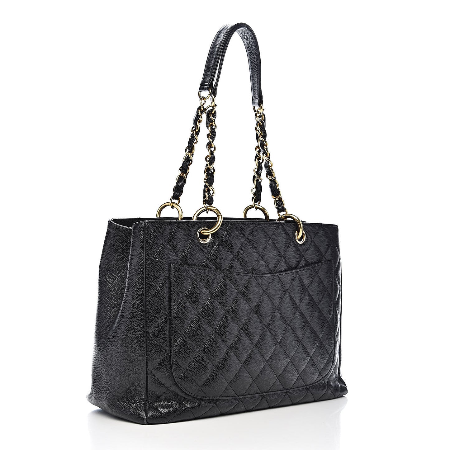 Caviar Quilted Grand Shopping Tote GST Black