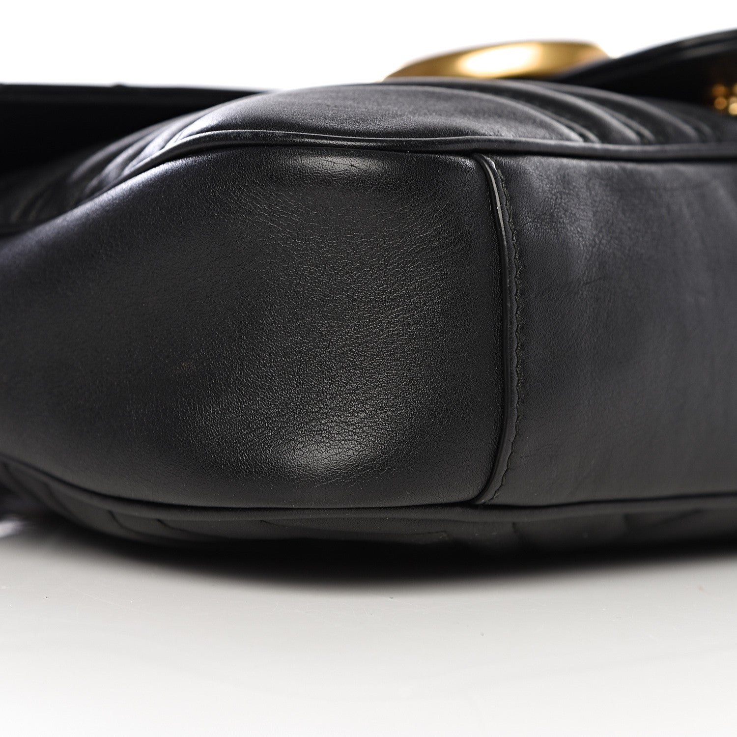 Gucci Calfskin Matelasse Medium GG Marmont Shoulder Bag Black 8 of 10