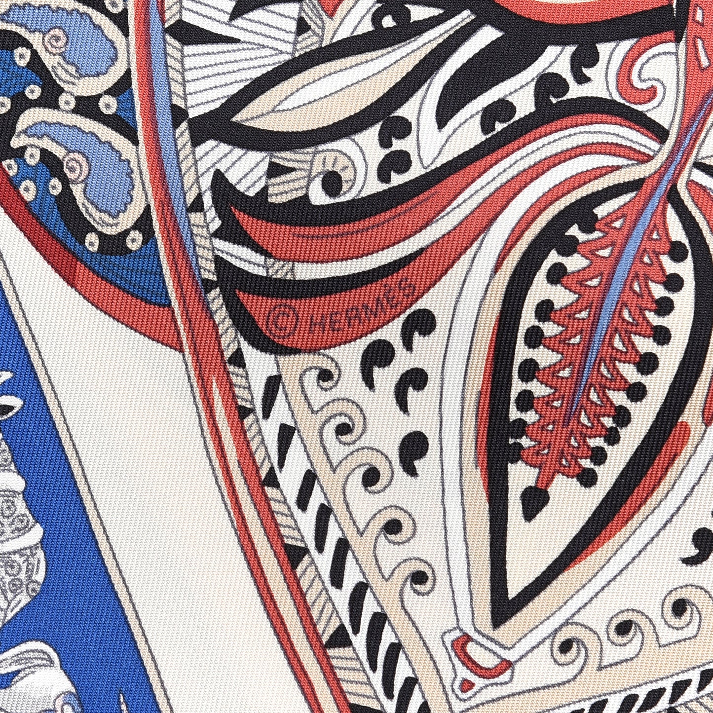 Silk Le Jardin De La Maharani Scarf 90 Ivory Bleu Bois De Rose