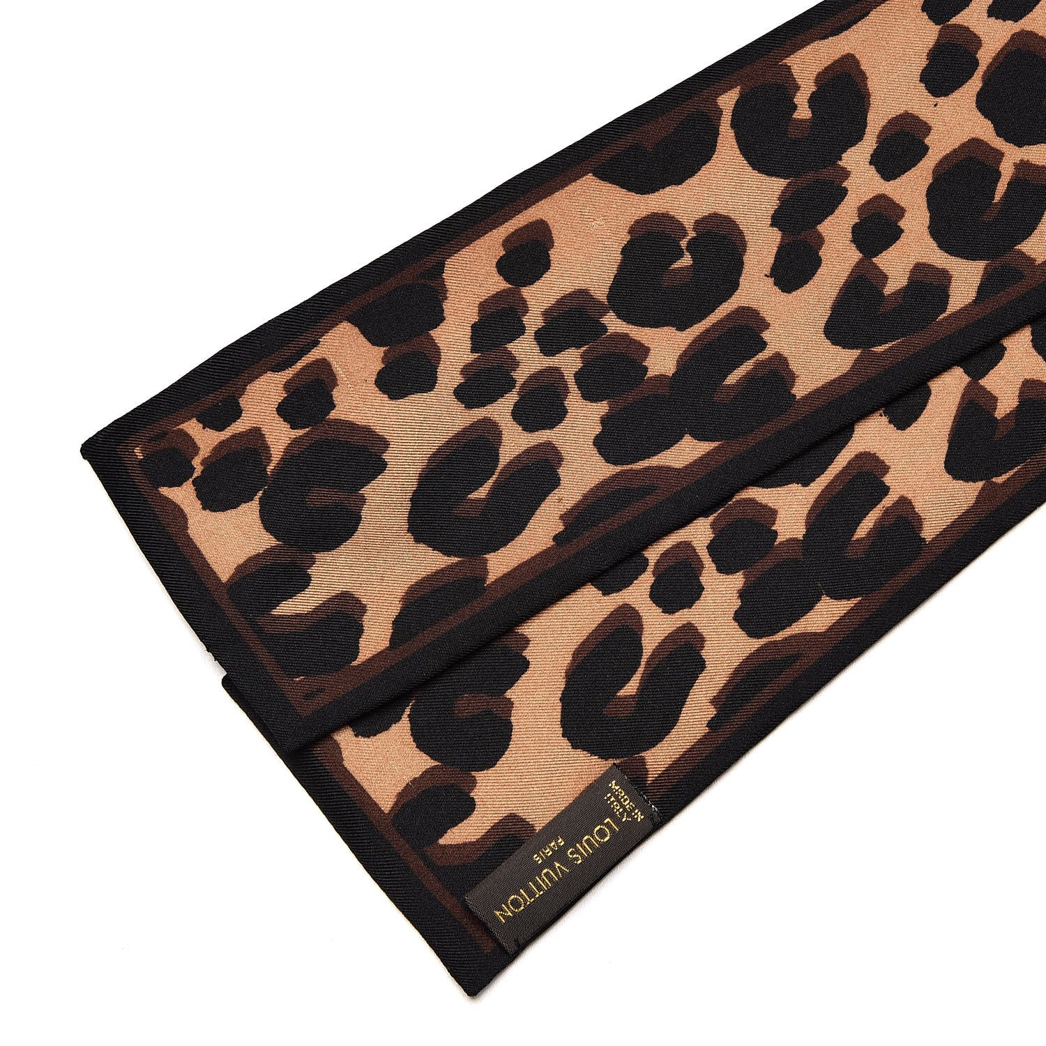 Louis Vuitton Silk Leopard Bandeau Scarf Marron 3 of 6