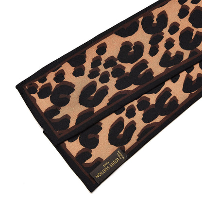 Louis Vuitton Silk Leopard Bandeau Scarf Marron 3 of 6