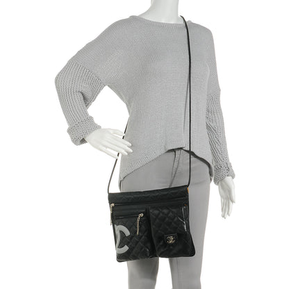 Chanel Calfskin Quilted Cambon Multipocket Shoulder Bag Black 2 of 8
