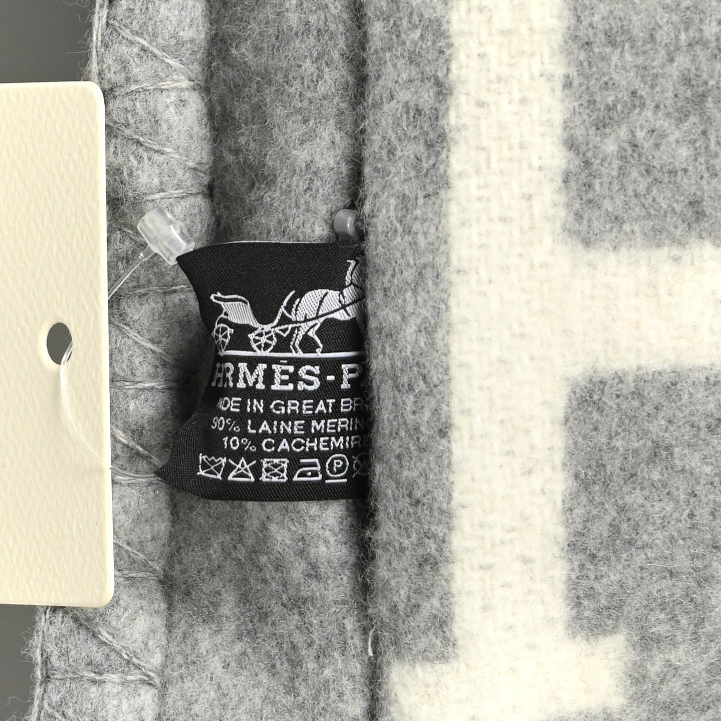 Wool Cashmere Avalon III Pillow PM Ecru Gris Clair