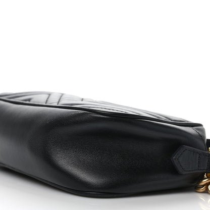 Gucci Calfskin Matelasse Small GG Marmont Chain Shoulder Bag Black 10 of 11