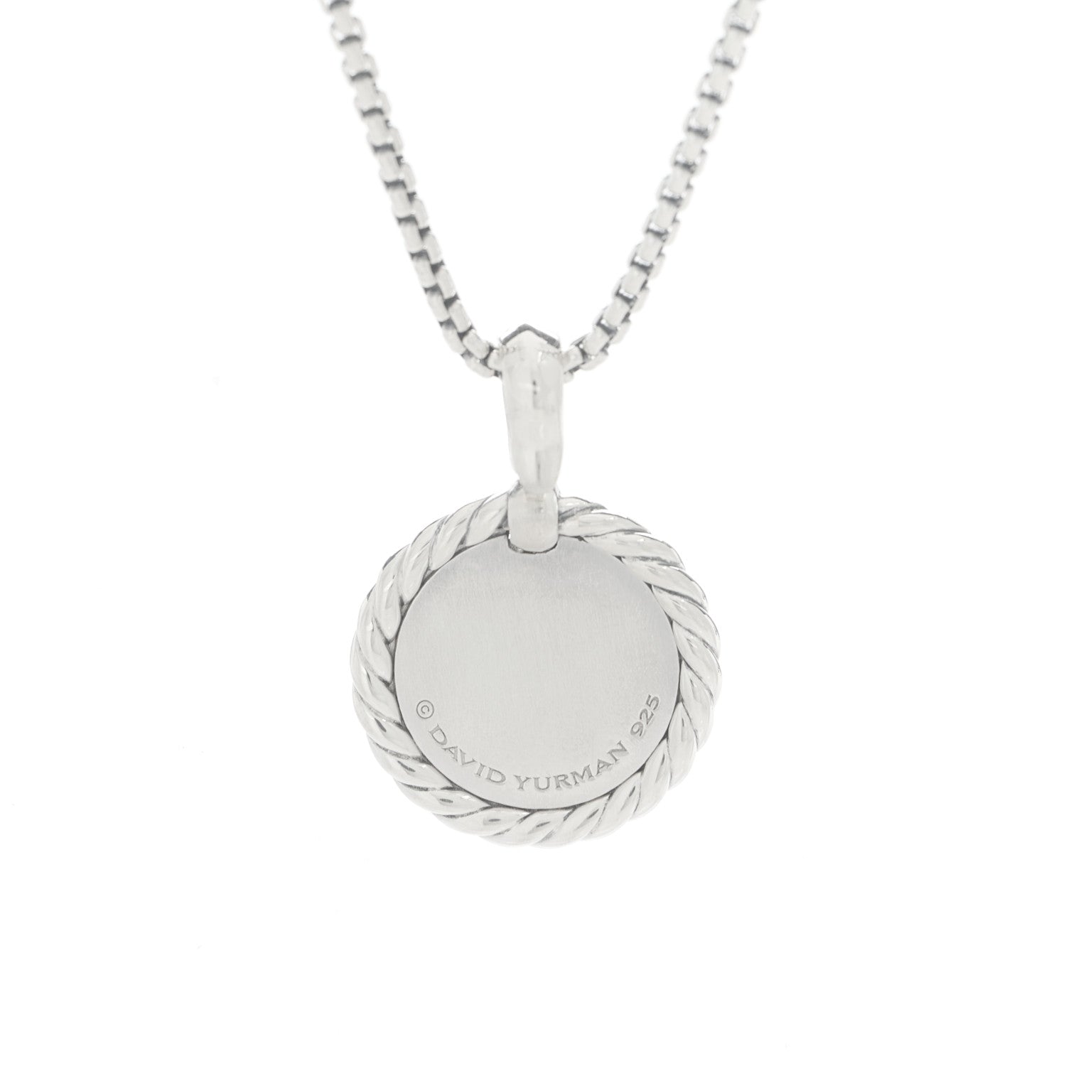 David Yurman Sterling Silver Diamond Initial L Charm Necklace 4 of 4