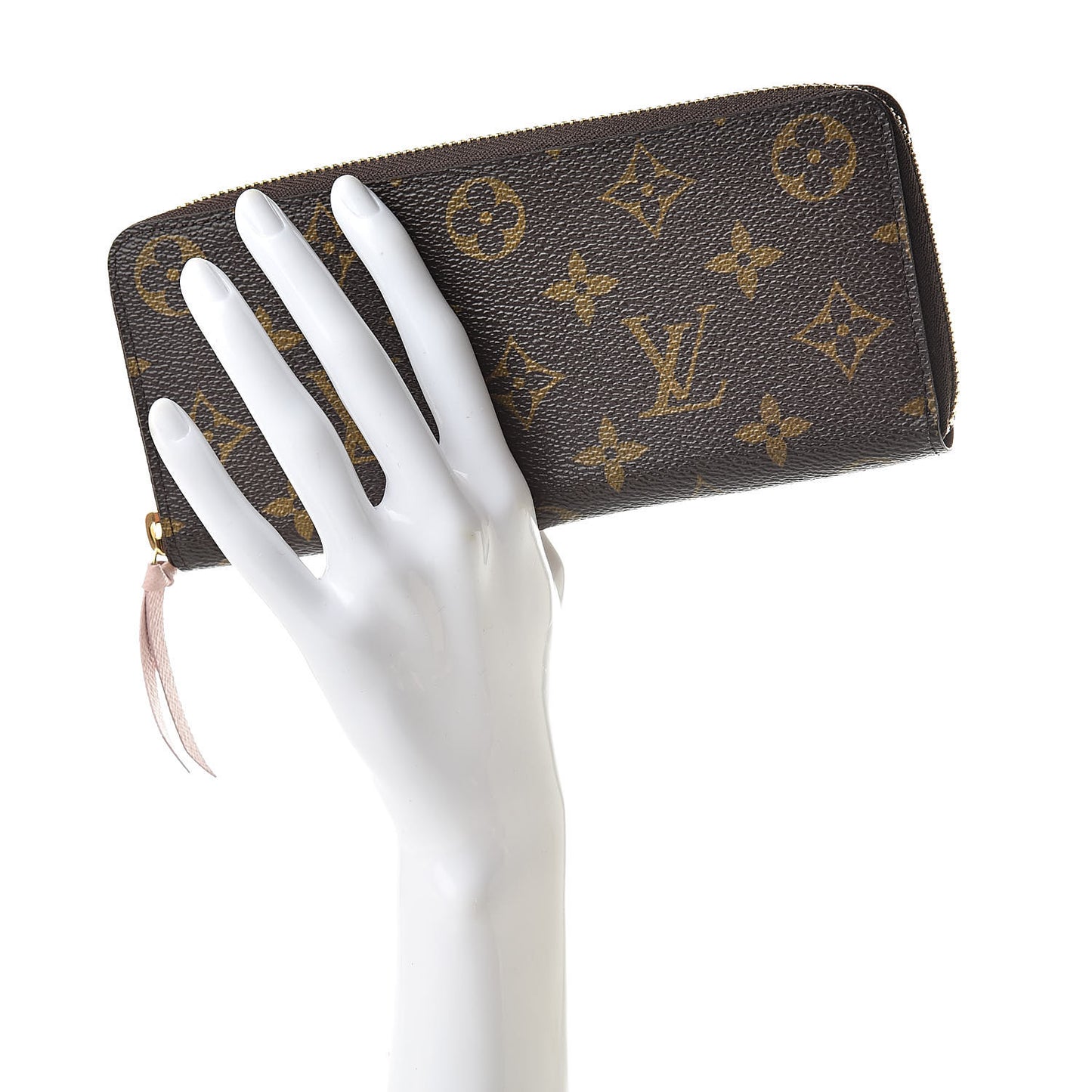 Monogram Clemence Wallet Rose Ballerine
