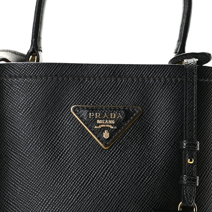 Prada Saffiano Cuir Small Panier Bucket Bag Black Fuoco 4 of 8