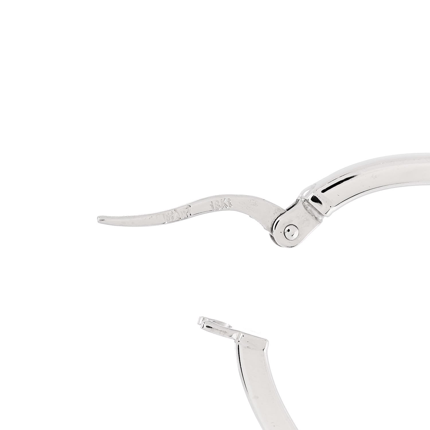 Roberto Coin 18K White Gold Large Square Edge Oval Perfect Hoop Earrings 4 of 5