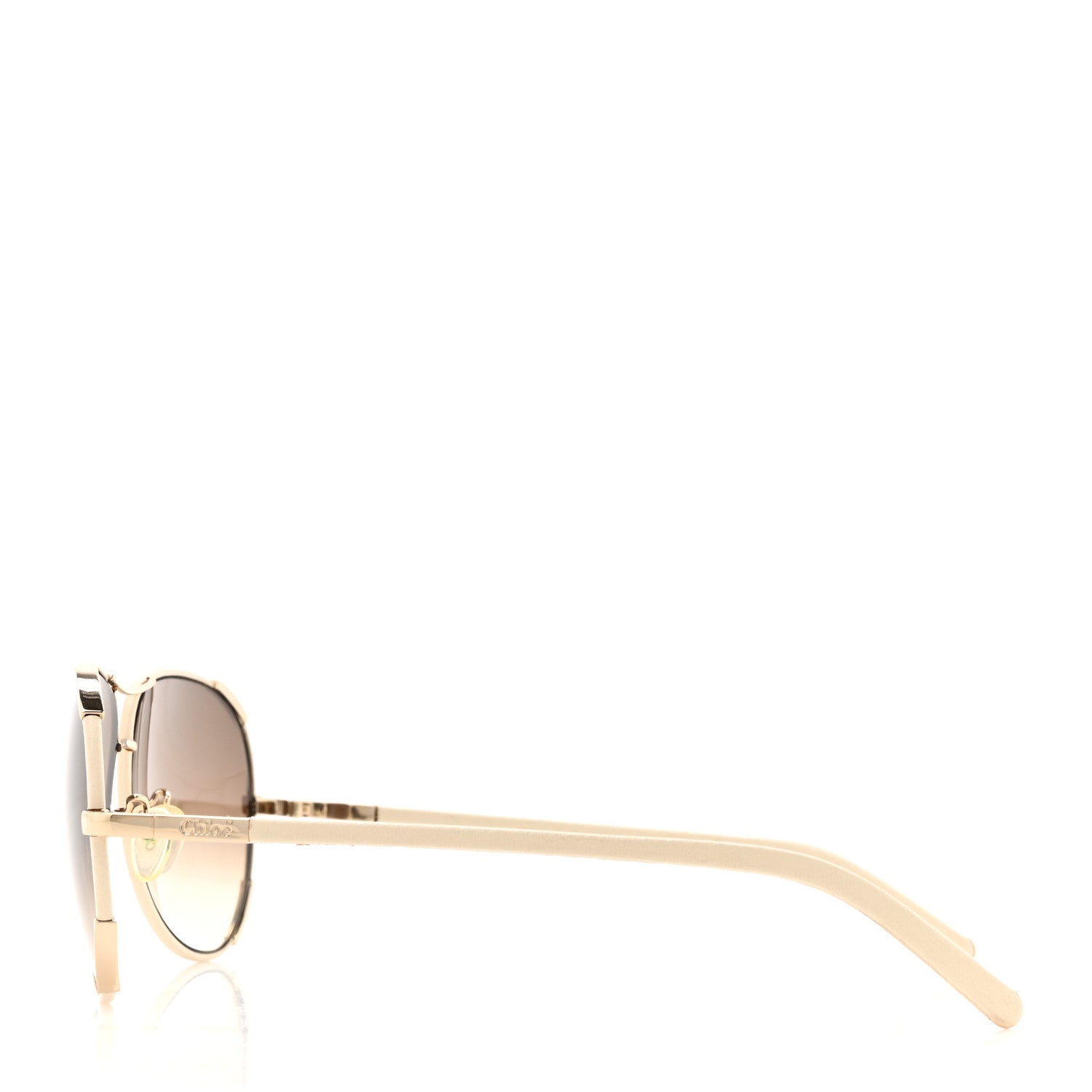Chloe Metal Aviator Sunglasses CE100SL White Gold 3 of 7