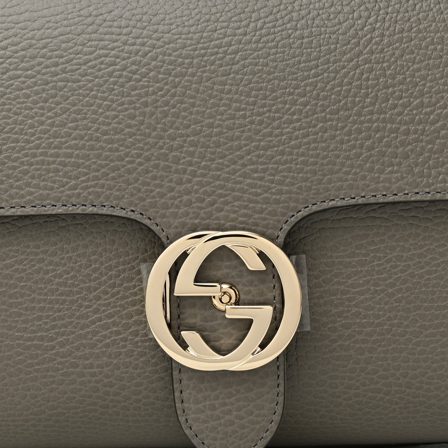 Dollar Calfskin Interlocking G Top Handle Shoulder Bag Loess