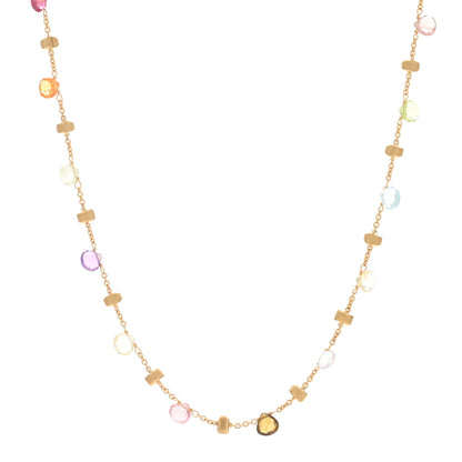Marco Bicego 18K Yellow Gold Multi Gemstone Paradise Single Strand Necklace 1 of 3
