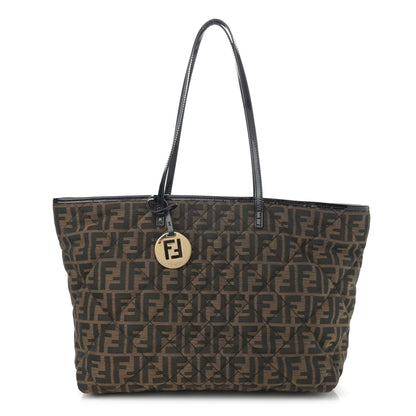 Fendi Zucca Quilted Medium Roll Tote Tobacco Black 1 of 9