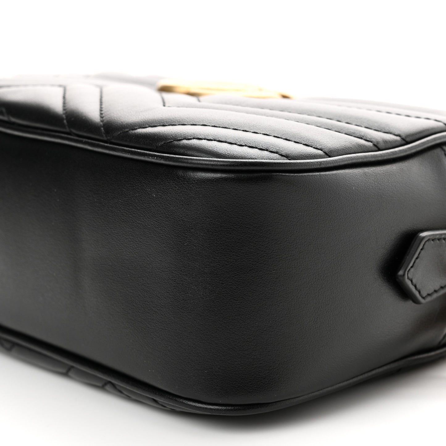 Calfskin Matelasse Small GG Marmont Chain Shoulder Bag Black