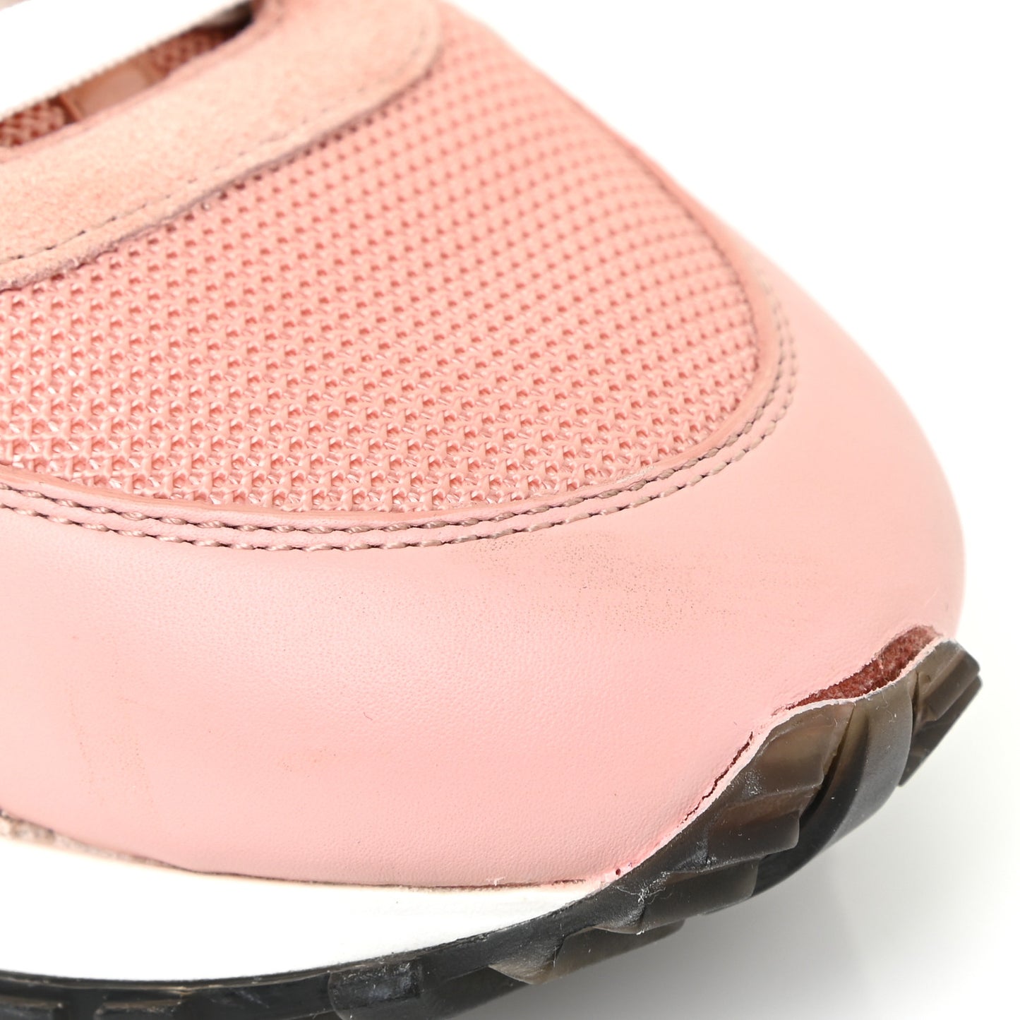 Suede Calfskin Run Away Sneakers 38.5 Rouge Pink