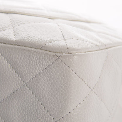 Chanel Caviar Quilted Jumbo Single Flap White 12 of 12
