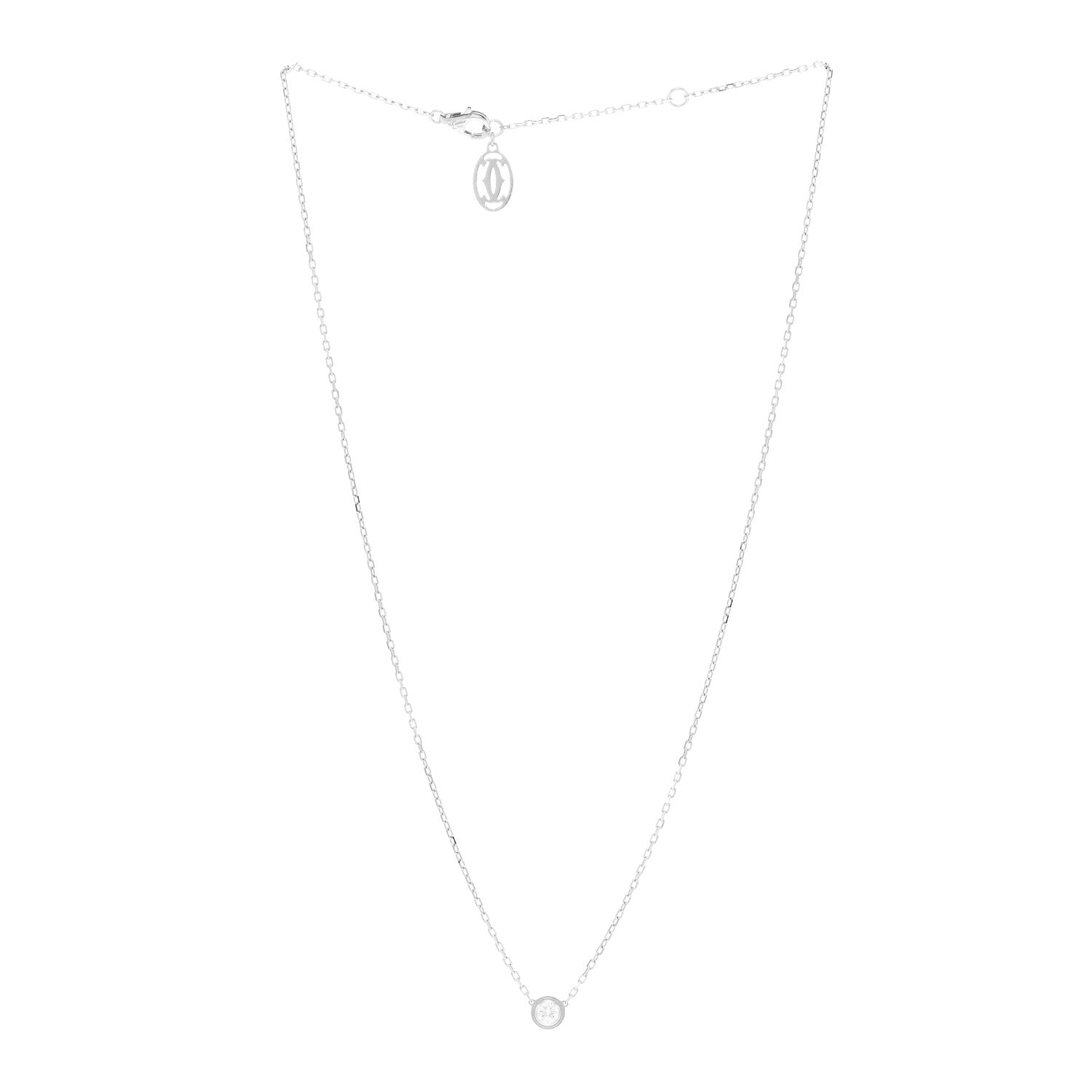 Cartier 18K White Gold Diamond LM D'Amour Pendant Necklace 3 of 5