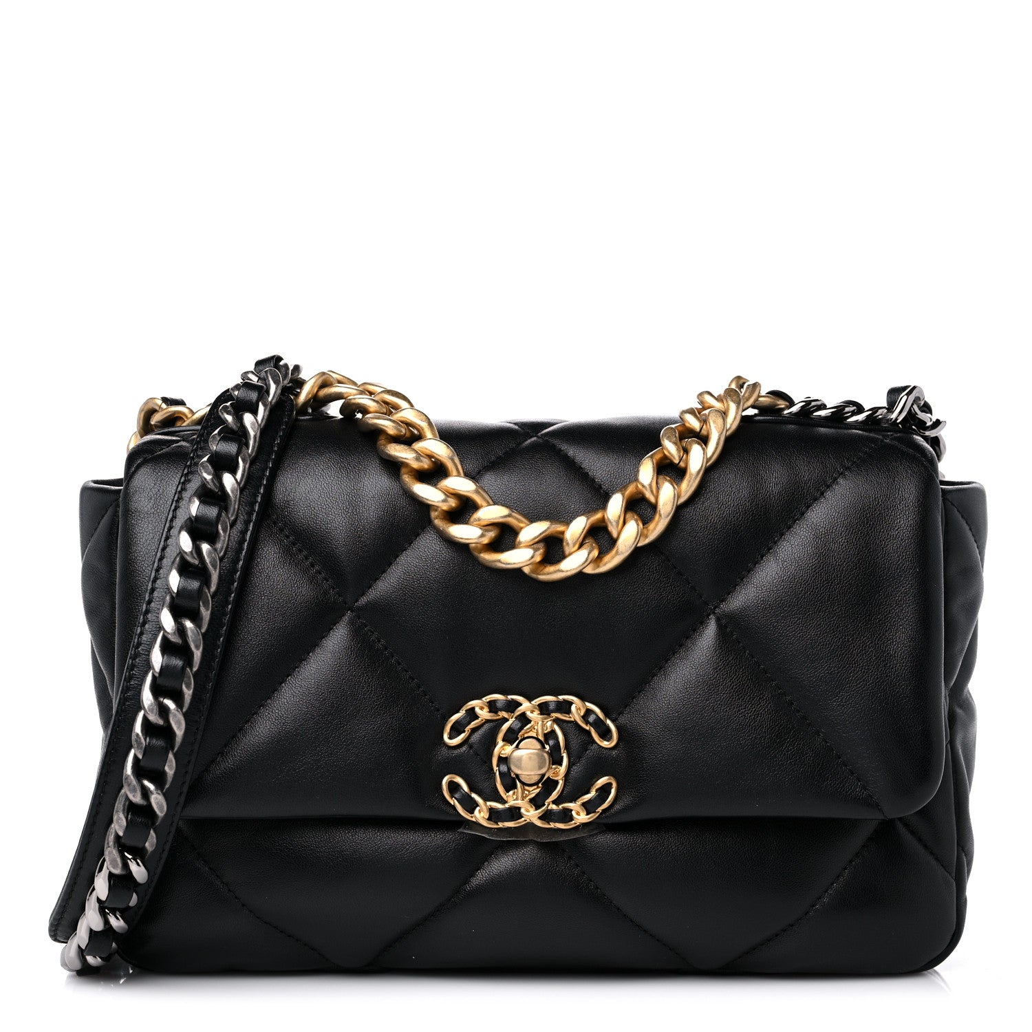 Chanel Lambskin Quilted Medium Chanel 19 Flap Black 1 of 10
