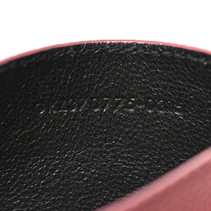 Saint Laurent Grain De Poudre Matelasse Chevron Monogram Credit Card Case Dark Rose 7 of 11